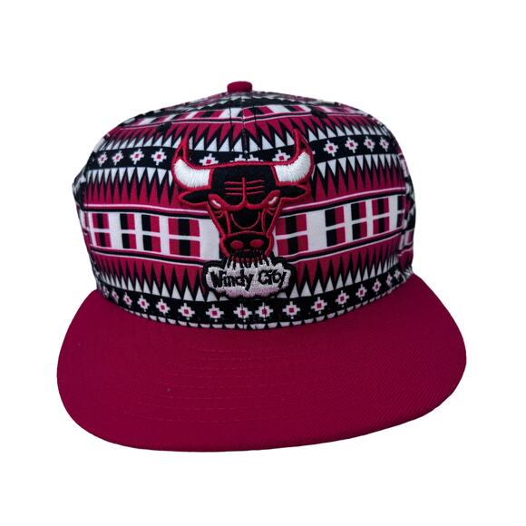 New Era NBA Chicago Bulls Adjustable Snapback Hat Tri-All Print 9FIFTY‎ Red OS - Picture 4 of 12